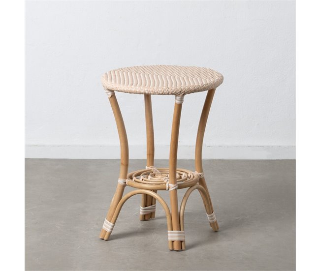 Conforama Mesa Auxiliar 50 X 50 X 67 Cm Natural Beige Ratán