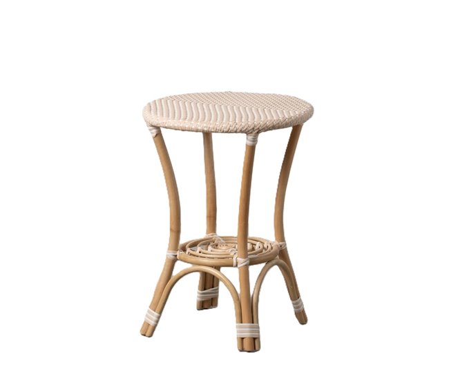 Conforama Mesa auxiliar 50 x 50 x 67 cm Natural Beige Ratán