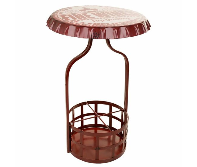 Conforama Mesa auxiliar Alexandra House Living 42 x 60 x 42 cm Botellero