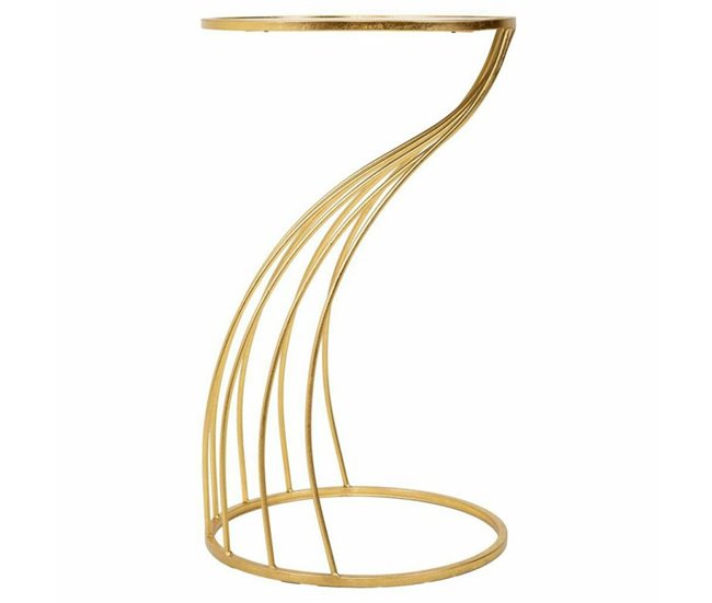 Conforama Mesa Auxiliar Alexandra House Living Oro Vidrio 43 X 73 X 43 Cm