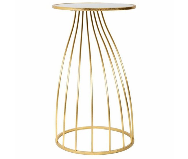 Conforama Mesa Auxiliar Alexandra House Living Oro Vidrio 43 X 73 X 43 Cm