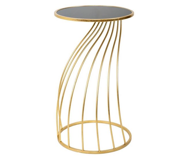 Conforama Mesa auxiliar Alexandra House Living Oro Vidrio 43 x 73 x 43 cm