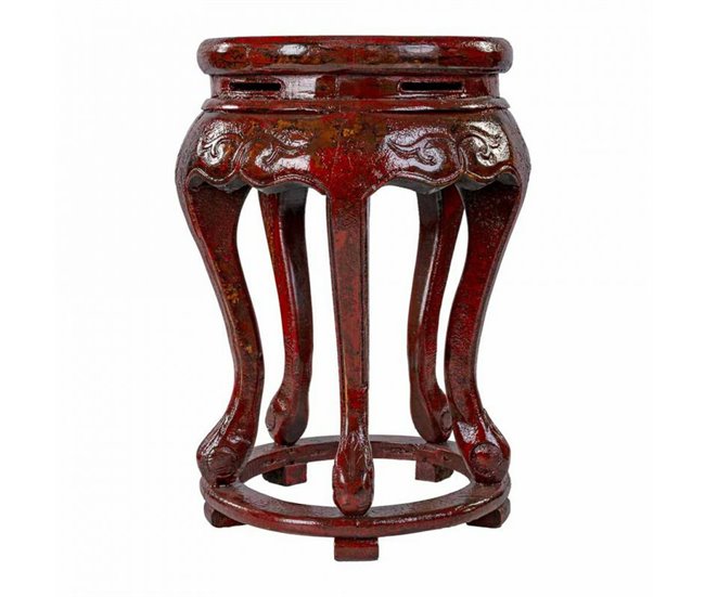 Conforama Mesa Auxiliar Alexandra House Living Rojo Madera De Olmo 36 X 55 X 36 Cm
