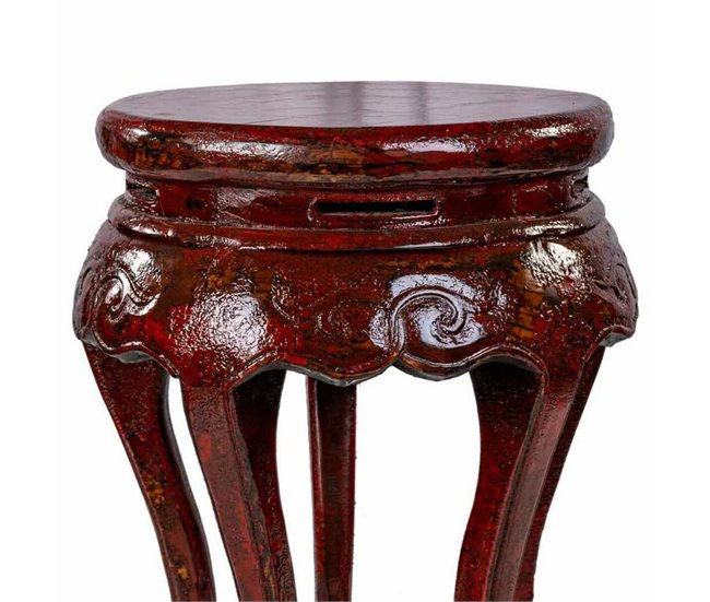 Conforama Mesa Auxiliar Alexandra House Living Rojo Madera De Olmo 36 X 55 X 36 Cm