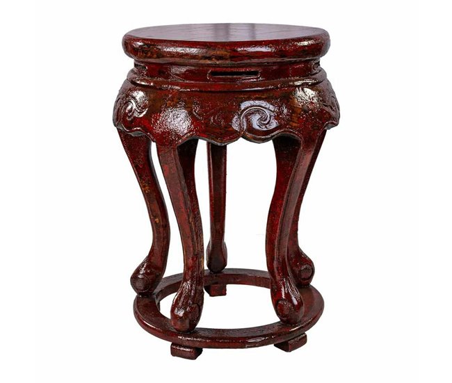 Conforama Mesa auxiliar Alexandra House Living Rojo Madera de olmo 36 x 55 x 36 cm