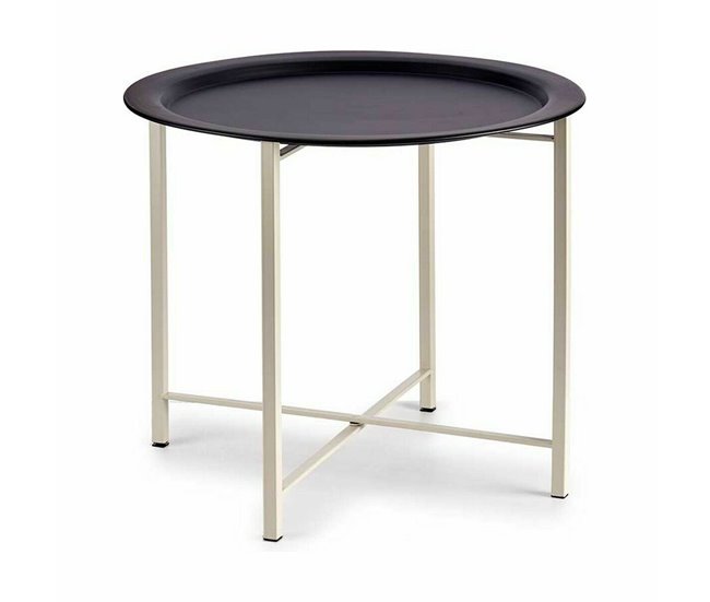 Conforama Mesa Auxiliar Blanco Negro Metal 52 X 44 X 52 Cm (4 Unidades)