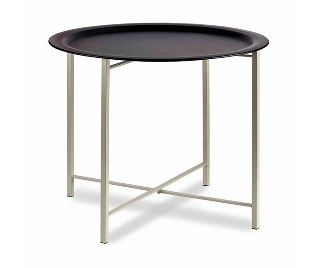 Conforama Mesa Auxiliar Blanco Negro Metal 62 X 48 5 X 62 Cm (4 Unidades)