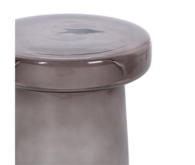 Conforama Mesa Auxiliar Cristal Gris 30 X 30 X 40 Cm