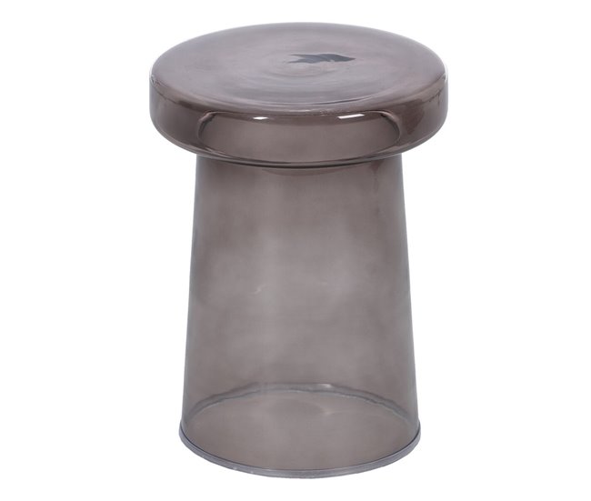 Conforama Mesa auxiliar Cristal Gris 30 x 30 x 40 cm