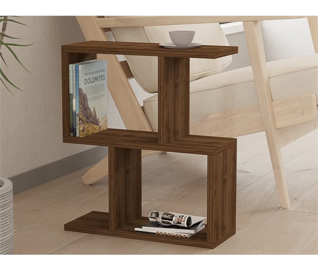Conforama Mesa Auxiliar Decorada En Madera De Nogal L45 Cm - ZET