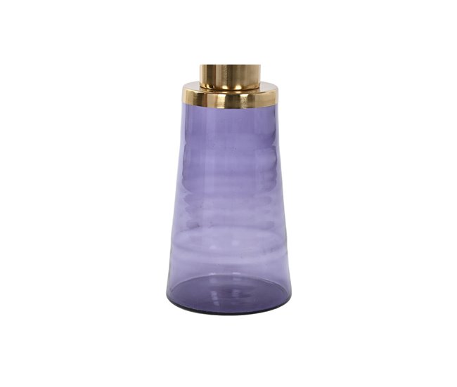 Conforama Mesa Auxiliar DKD Home Decor 37 X 37 X 50 Cm Cristal Azul Dorado Hierro