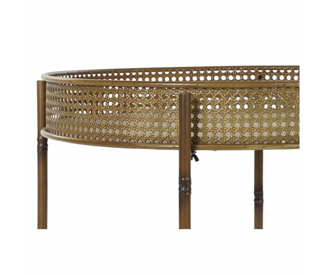 Conforama Mesa Auxiliar DKD Home Decor 59 X 59 X 50 Cm Natural Metal