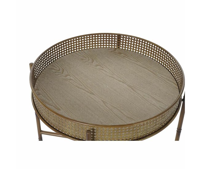Conforama Mesa Auxiliar DKD Home Decor 59 X 59 X 50 Cm Natural Metal