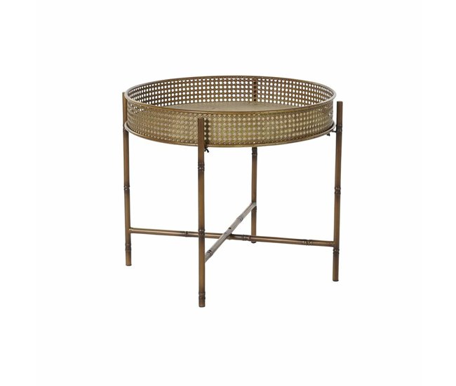 Conforama Mesa auxiliar DKD Home Decor 59 x 59 x 50 cm Natural Metal