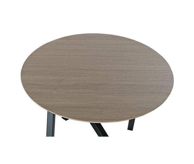 Conforama Mesa Auxiliar DKD Home Decor 65 X 65 X 49 5 Cm Negro Metal Madera Marrón Claro