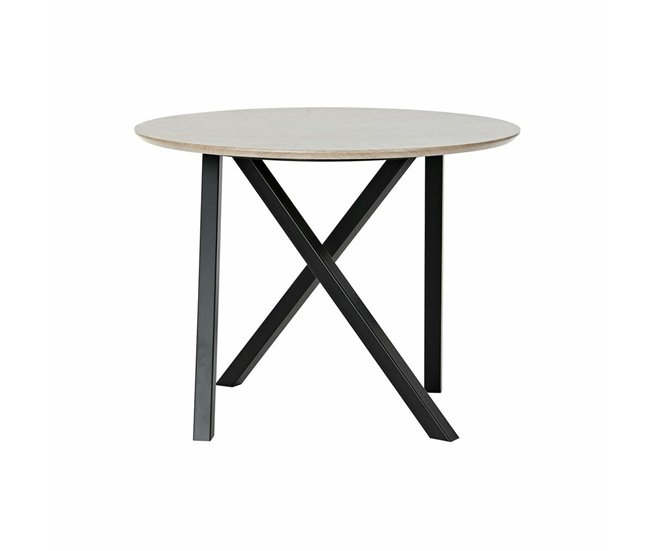 Conforama Mesa auxiliar DKD Home Decor 65 x 65 x 49 5 cm Negro Metal Madera Marrón claro