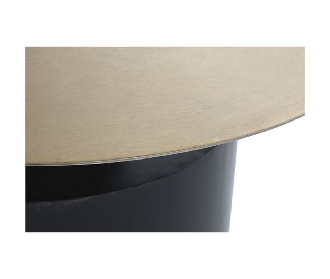 Conforama Mesa Auxiliar DKD Home Decor 76 X 76 X 46 Cm Negro Dorado Hierro