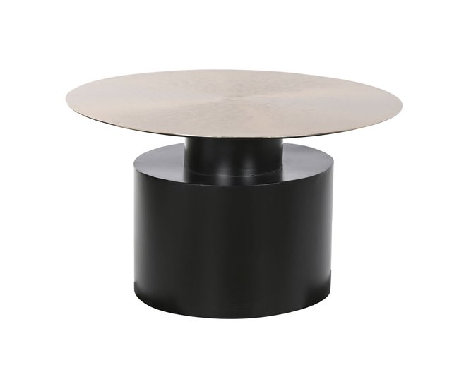 Conforama Mesa auxiliar DKD Home Decor 76 x 76 x 46 cm Negro Dorado Hierro