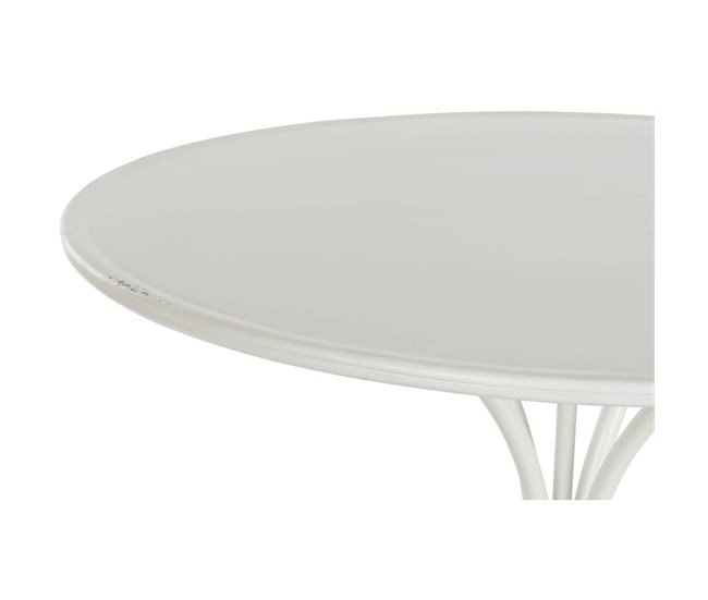 Conforama Mesa Auxiliar DKD Home Decor 81 X 81 X 81 5 Cm Metal Blanco