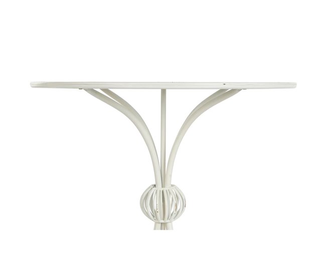 Conforama Mesa Auxiliar DKD Home Decor 81 X 81 X 81 5 Cm Metal Blanco