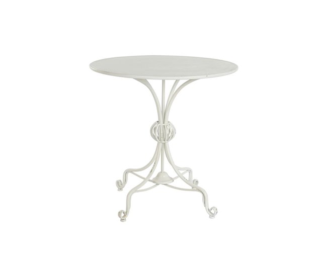 Conforama Mesa auxiliar DKD Home Decor 81 x 81 x 81 5 cm Metal Blanco