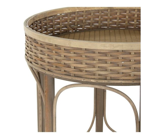 Conforama Mesa Auxiliar DKD Home Decor 8424001811281 49 X 49 X 55 Cm Natural