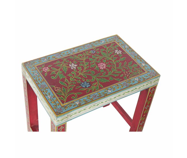 Conforama Mesa Auxiliar DKD Home Decor 8424001853243 Natural Multicolor Acrílico Madera De Mango 45 X 30 X 45 Cm