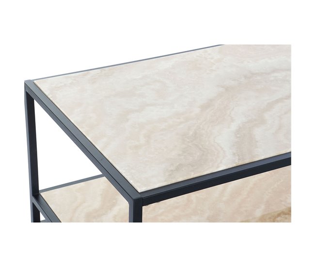 Conforama Mesa Auxiliar DKD Home Decor Acero Plata Madera MDF (120 X 60 X 45 Cm)