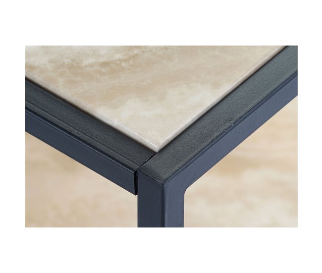 Conforama Mesa Auxiliar DKD Home Decor Acero Plata Madera MDF (120 X 60 X 45 Cm)