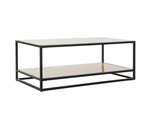 Conforama Mesa auxiliar DKD Home Decor Acero Plata Madera MDF (120 x 60 x 45 cm)