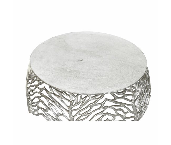 Conforama Mesa Auxiliar DKD Home Decor Aluminio (2 Pcs) (52 X 52 X 25 Cm) (63.5 X 63.5 X 30.5 Cm)