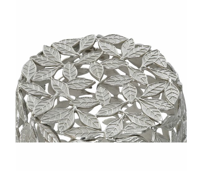 Conforama Mesa Auxiliar DKD Home Decor Aluminio Hojas (40 X 40 X 45 Cm)