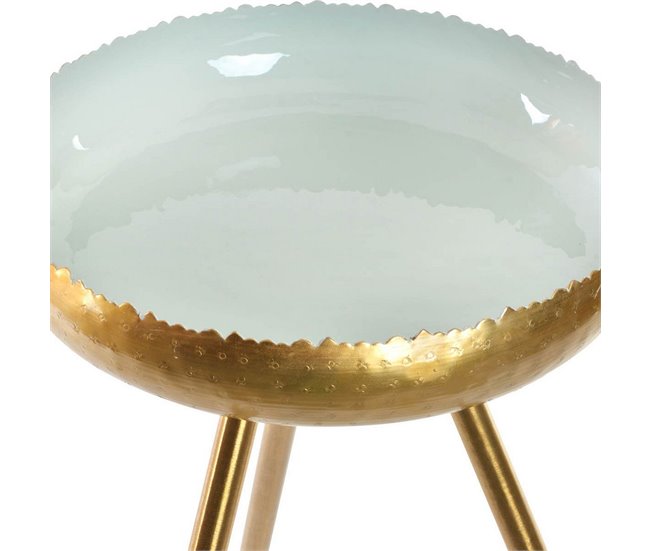 Conforama Mesa Auxiliar DKD Home Decor Azul Metal Lacado (43 X 43 X 61 Cm)