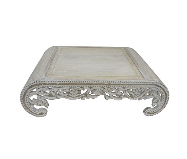 Conforama Mesa Auxiliar DKD Home Decor Blanco Madera Madera De Mango 121 X 83 80 X 35 50 Cm 121 X 83 8 X 35 5 Cm
