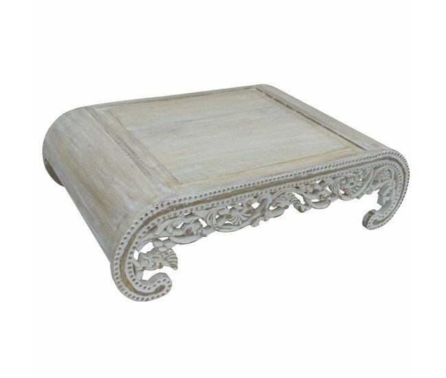 Conforama Mesa auxiliar DKD Home Decor Blanco Madera Madera de mango 121 x 83 80 x 35 50 cm 121 x 83 8 x 35 5 cm