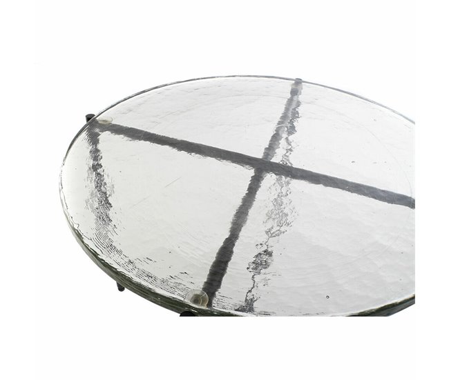 Conforama Mesa Auxiliar DKD Home Decor Cristal Negro Metal Moderno (50 X 50 X 42 Cm)