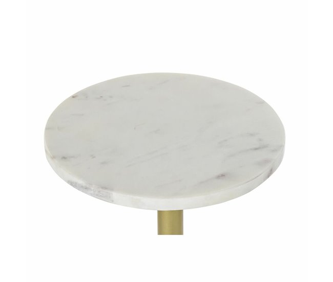 Conforama Mesa Auxiliar DKD Home Decor Dorado Metal Mármol 27 X 27 X 62 Cm