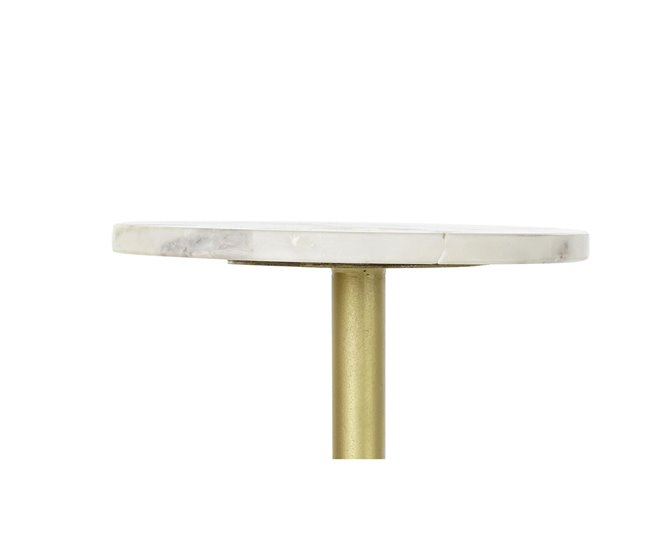 Conforama Mesa Auxiliar DKD Home Decor Dorado Metal Mármol 27 X 27 X 62 Cm