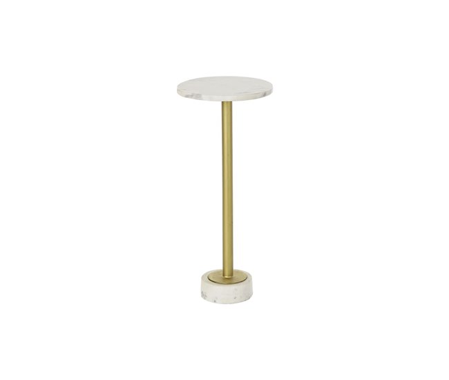 Conforama Mesa auxiliar DKD Home Decor Dorado Metal Mármol 27 x 27 x 62 cm
