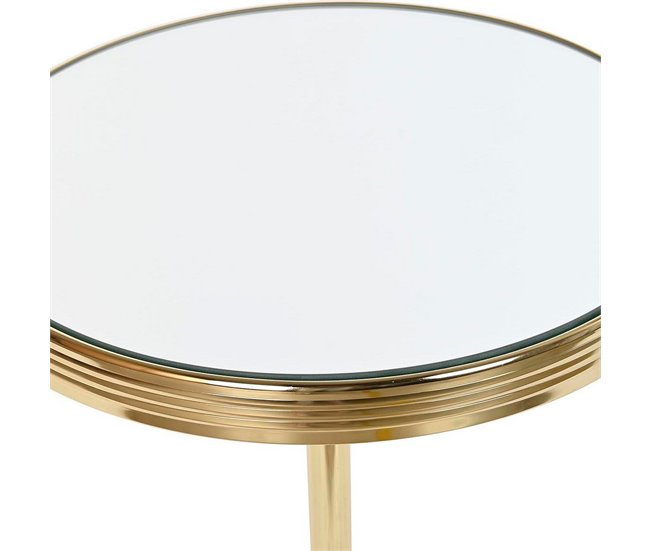 Conforama Mesa Auxiliar DKD Home Decor Espejo Dorado Latón (42 5 X 42 5 X 49 Cm)