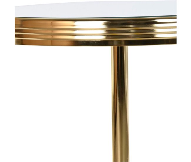 Conforama Mesa Auxiliar DKD Home Decor Espejo Dorado Latón (42 5 X 42 5 X 49 Cm)