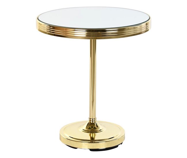 Conforama Mesa auxiliar DKD Home Decor Espejo Dorado Latón (42 5 x 42 5 x 49 cm)