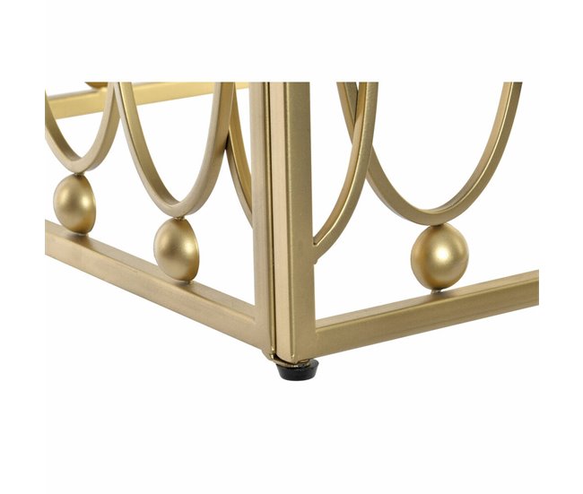 Conforama Mesa Auxiliar DKD Home Decor Espejo Dorado Metal MDF (57 X 57 X 52 Cm)
