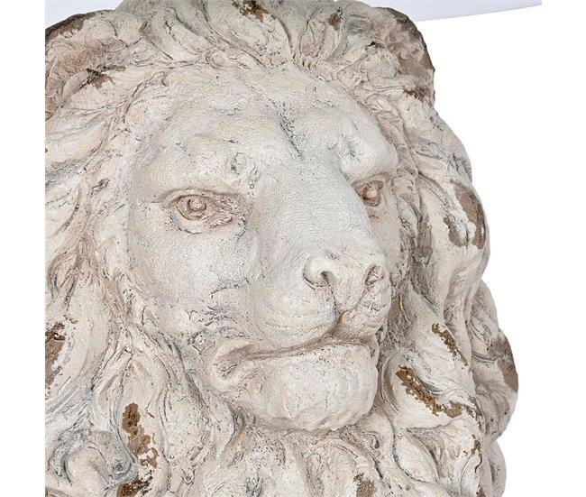 Conforama Mesa Auxiliar DKD Home Decor León 52 X 44 X 72 Cm Cristal Gris Metal Blanco Magnesio