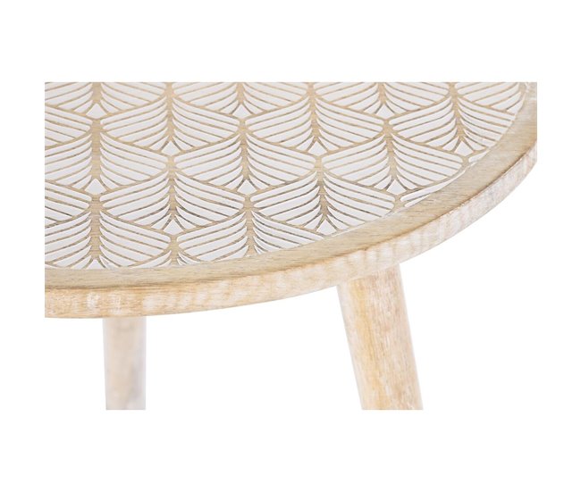 Conforama Mesa Auxiliar DKD Home Decor Marrón Madera De Mango (50 5 X 50 5 X 47 5 Cm)