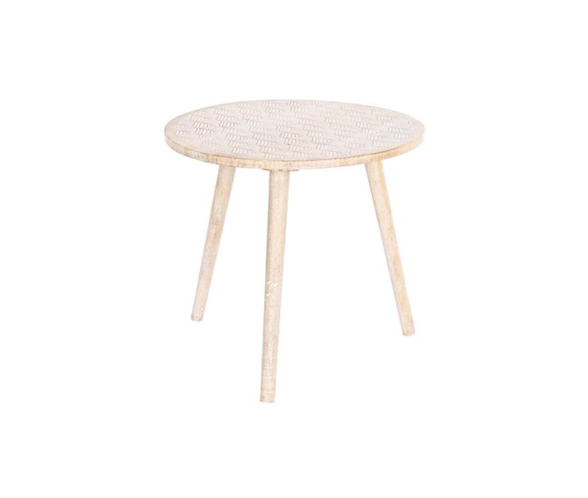 Conforama Mesa auxiliar DKD Home Decor Marrón Madera de mango (50 5 x 50 5 x 47 5 cm)