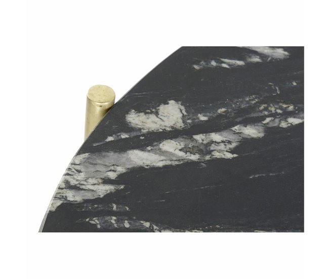 Conforama Mesa Auxiliar DKD Home Decor Negro Dorado Mármol Hierro (81 X 81 X 44 Cm)