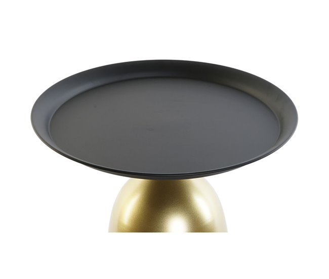 Conforama Mesa Auxiliar DKD Home Decor Negro Dorado Metal 50 X 50 X 43 5 Cm