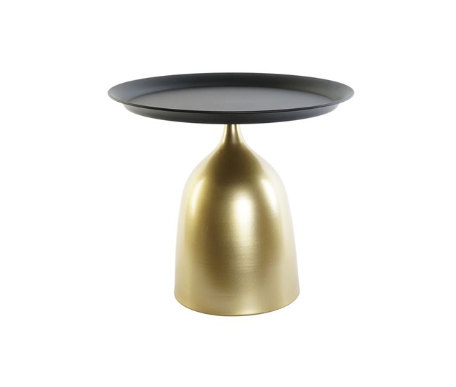 Conforama Mesa auxiliar DKD Home Decor Negro Dorado Metal 50 x 50 x 43 5 cm