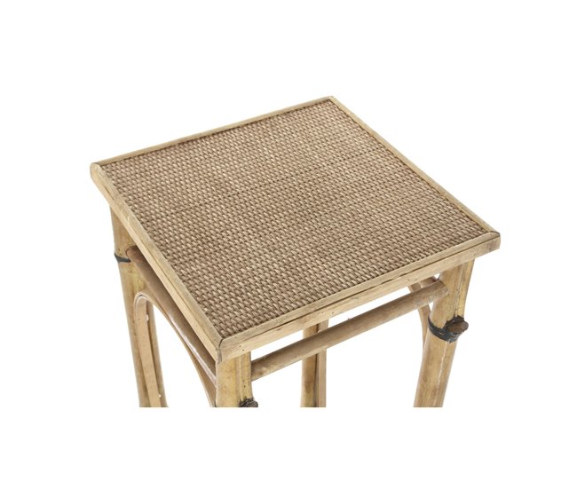 Conforama Mesa Auxiliar DKD Home Decor Ratán (36 X 36 X 85 Cm)
